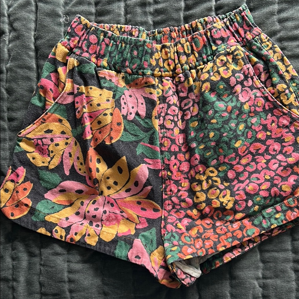 FARM Rio High Waist Floral Shorts - Pink, Yellow, Green